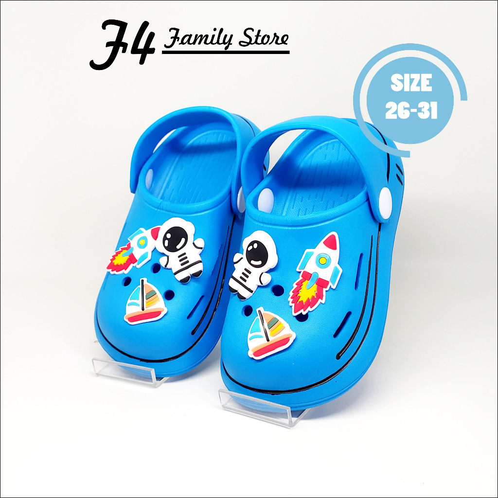 MD79 - Sendal Anak Baim Tali Belakang Usia 3 6 Tahun Tali Belakang Motif Astronot