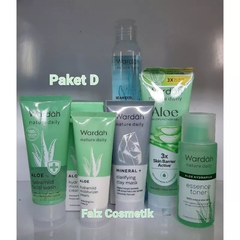 Wardah Paket Aloevera Perawatan Wajah melembabkan / untuk kulit sensitive