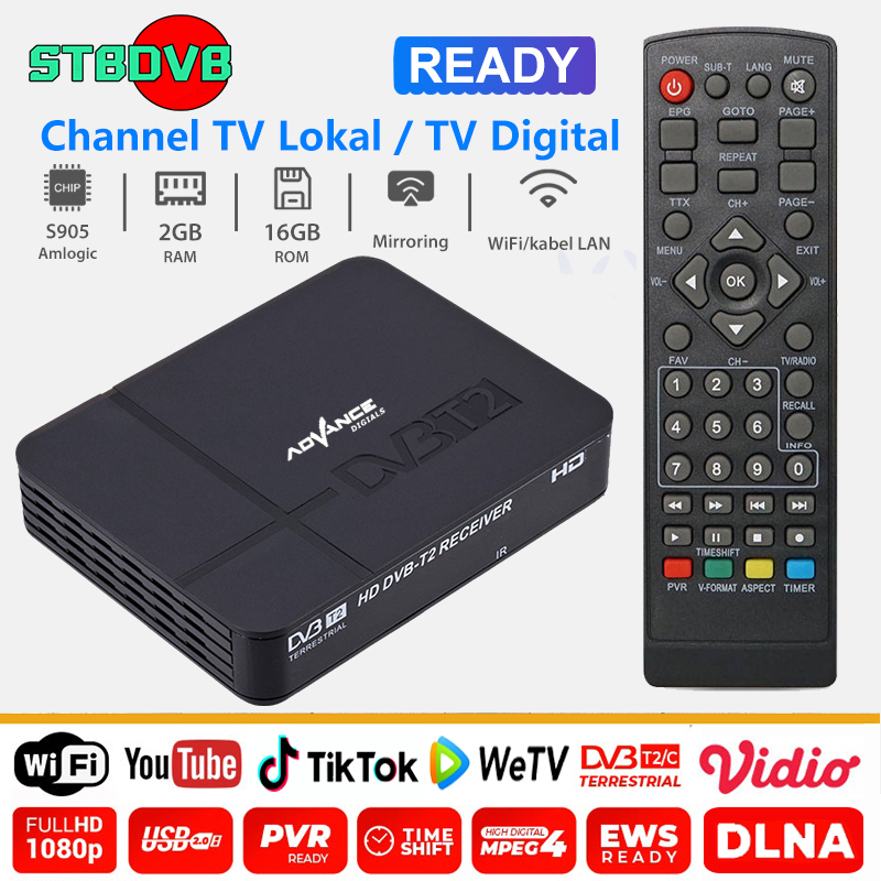 set top box tv digital untuk semua tv tabung matrix DVD-T2 Riciver Digital Wifi Youtube