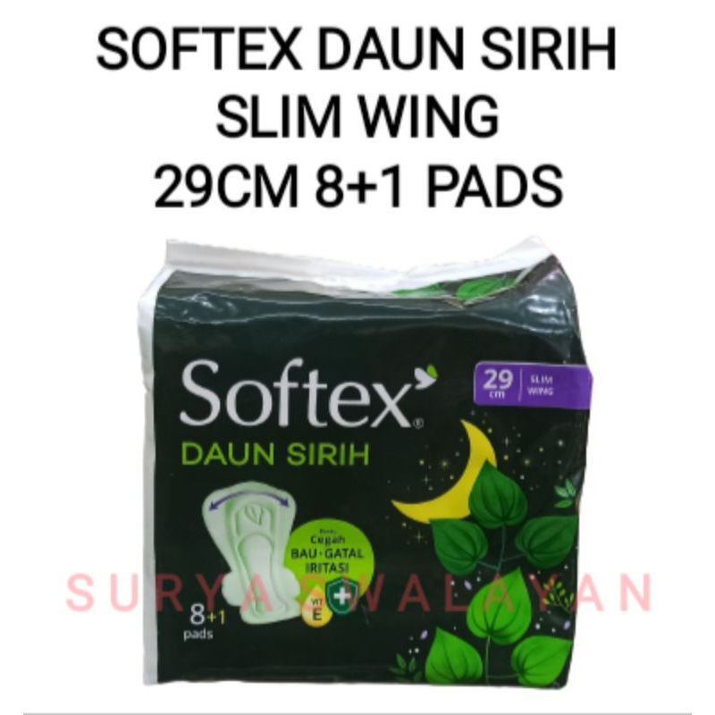Softex Daun Sirih Slim Wing 29 Cm Isi 8 + 1 Wing Pads