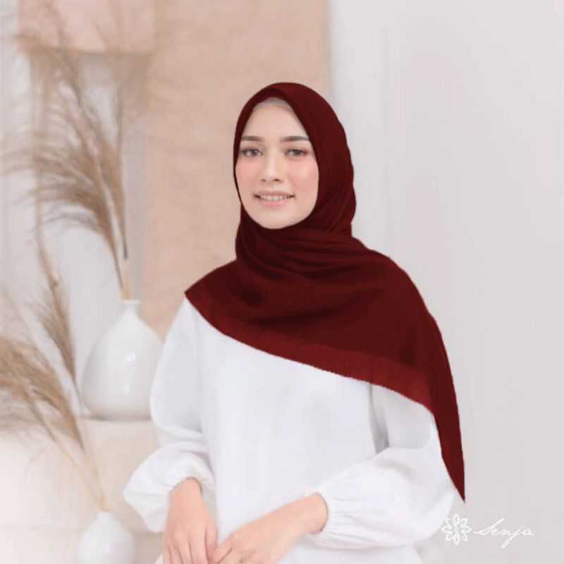 Jilbab Segi empat polykatun Premium Polos Jumbo