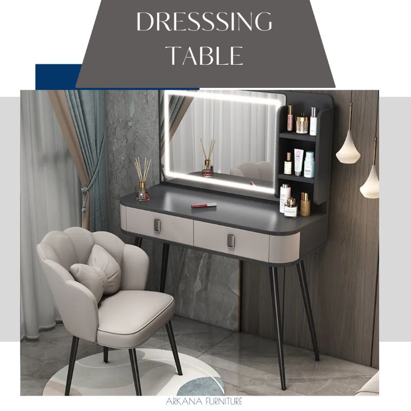 Furniture Mebel Meubel Meja Rias Make Up Cosmetic Tolet Minimalis Aesthetic Estetik Modern  Dengan C