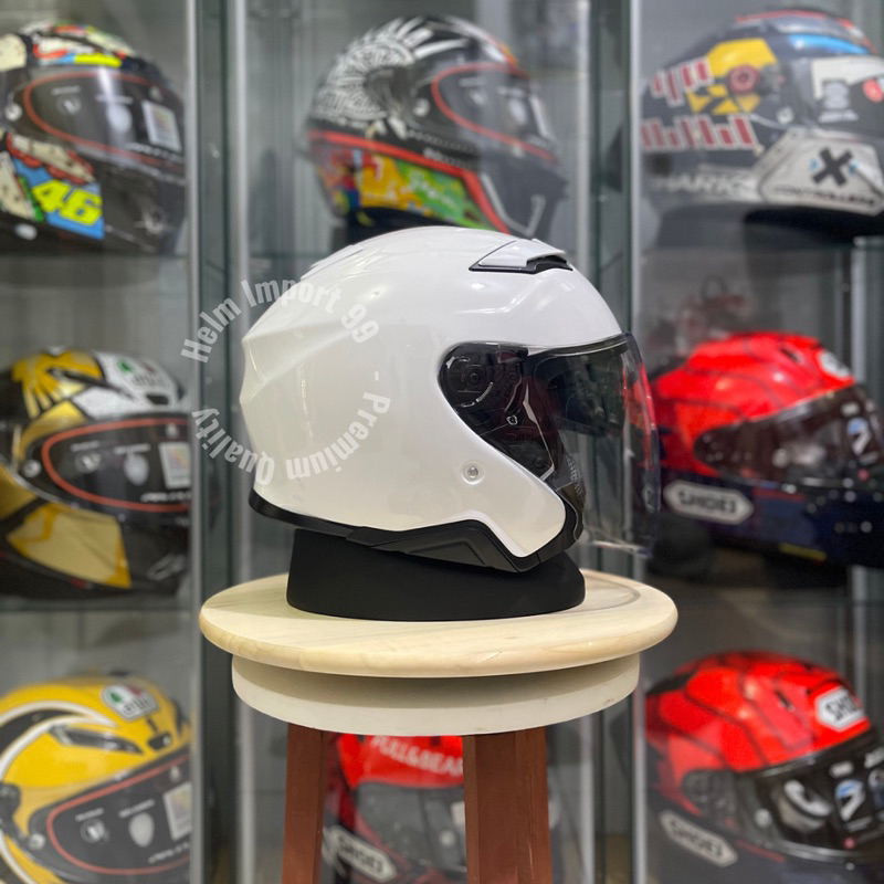 NEW PRODUCT- HELM SHOEI J CRUISE II WHITE GLOSSY / PUTIH POLOS HALF FACE 1:1 UPGRADE