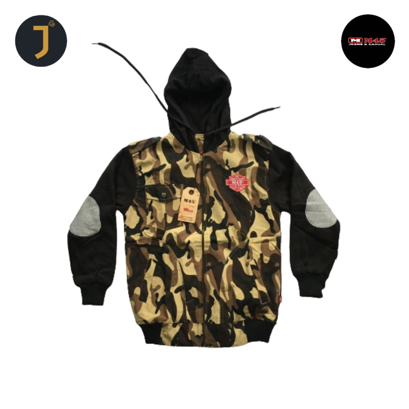 M45 Basic   Jaket Pria Zipper Hoodie