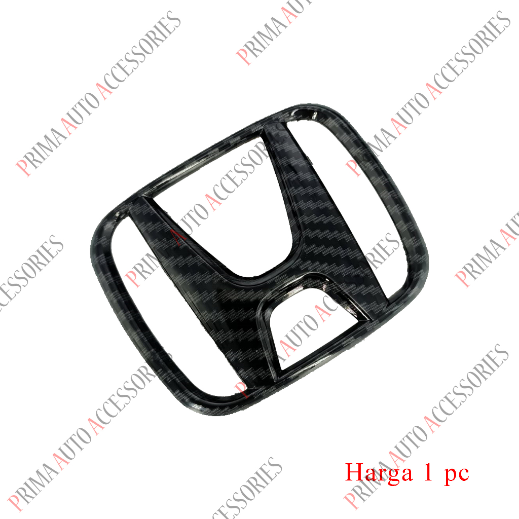 Emblem Logo Honda Carbon H 9,2 cm X 7,5 cm Brio lama 2012-2017 / HRV Lama Belakang