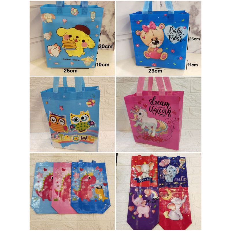 

Goddie bag motif // Tas souvernir ulang tahun ukuran size Small dan Medium isi 12 pcs
