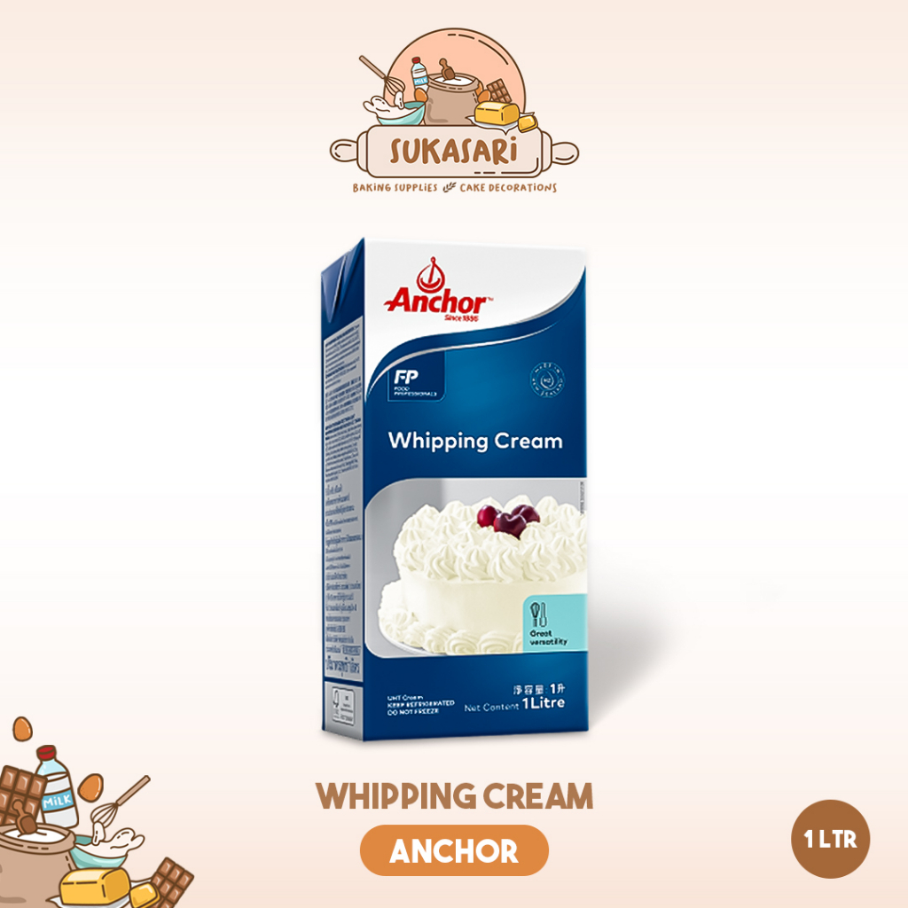 

Sukasari - Anchor Whipping Cream 1 liter/ Whip Cream Cair 1 lt/ Gosend Only