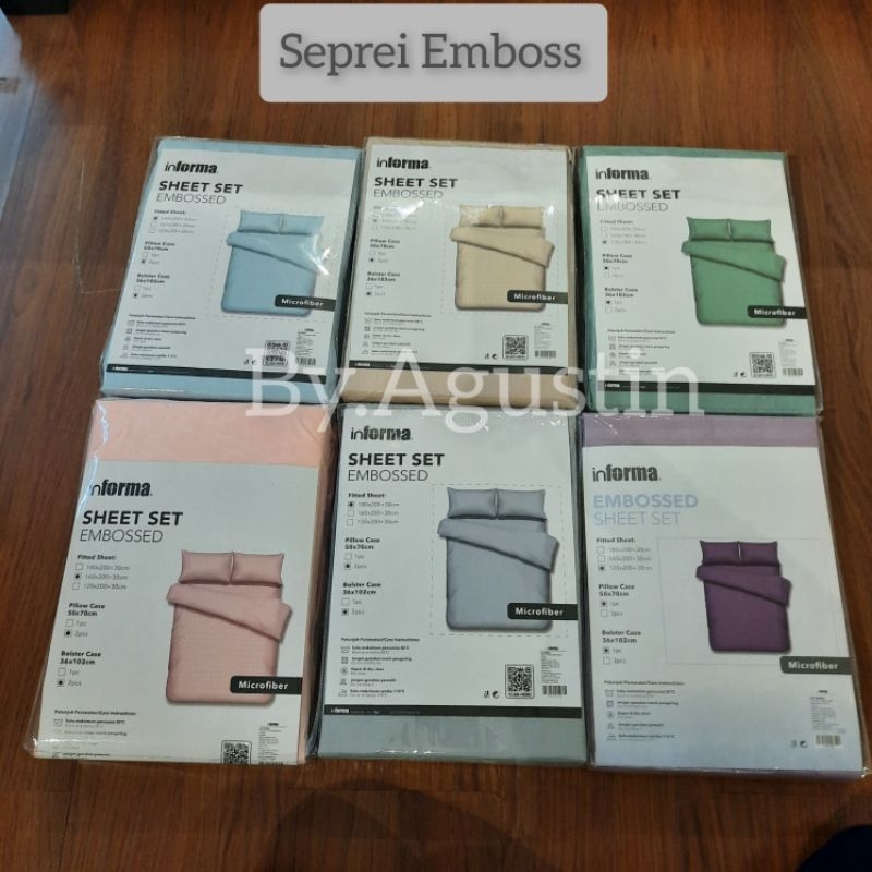 Sprei Polos Emboss Set Microfiber Informa