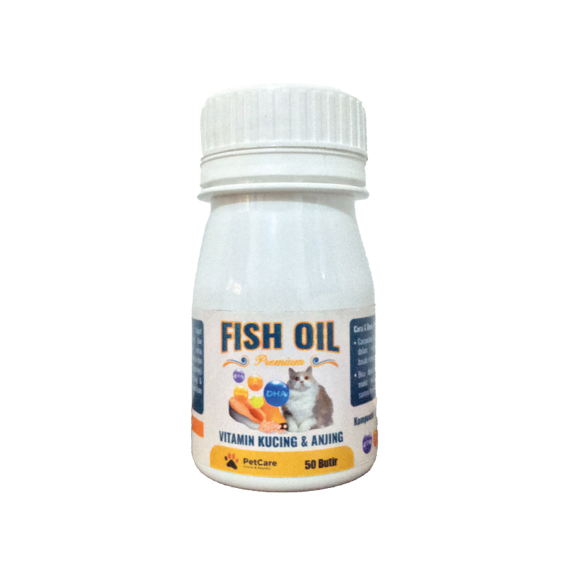 FISH OIL Premium Minyak Ikan Vitamin Kucing &amp; Anjing 50 butir