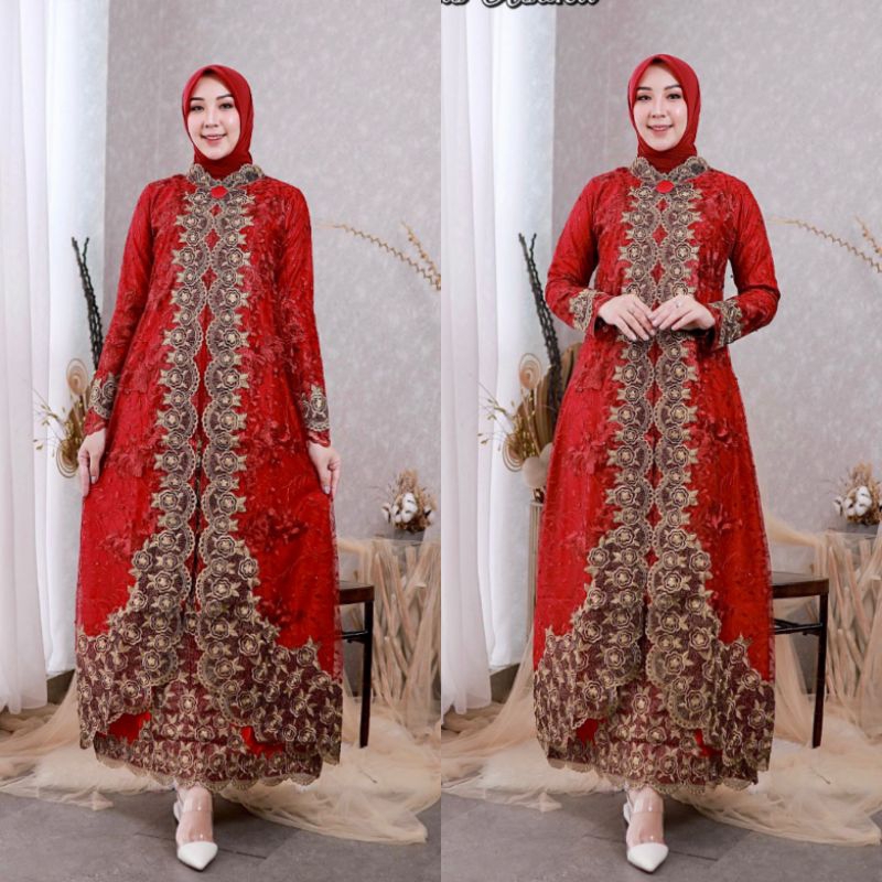 KEBAYA MODERN//UKURAN M-JUMBO(LD 120CM)GAMIS ASOKA // BAHAN TILLE BORDIR MUTIARA PREMIUM //SERAGAMAN KELUARGA//BAJU PESTA LAMARAN//BAJU LEBARAN//BAJU KONDANGAN//KEBAYA WISUDA//KEBAYA ORIGINAL//By Pelangi Jaya//MDHBROTHER