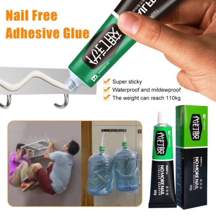 60gr LEM PEREKAT PENGGANTI PAKU TEMBOK SUPER KUAT / NALL FREE ADHESIVE GLUE VERY STRONG