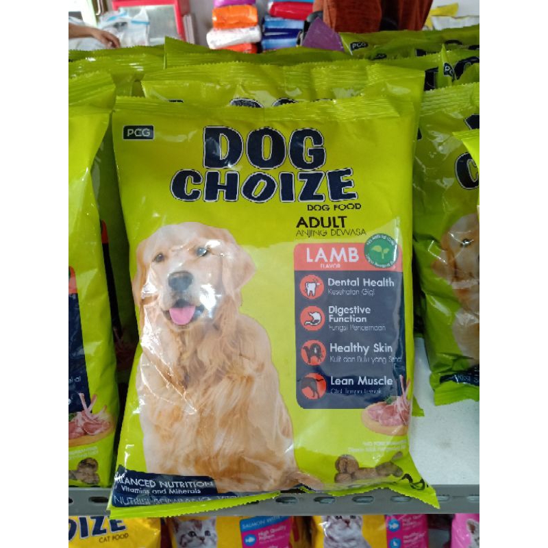 DOG FOOD DOG CHOIZE CHOISE MAKANAN PAKAN ANJING DEWASA BESAR RASA DAGING DOMBA LAMB FLAVOR FLAVOUR PILIHAN KEMASAN PLASTIK BAG KANTONG 800G PACKING ORIGINAL ASLI