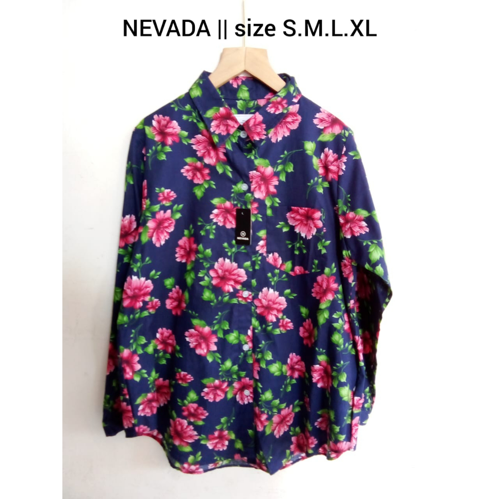Kemeja Blouse Motif cewek dewasa Nevada Matahari