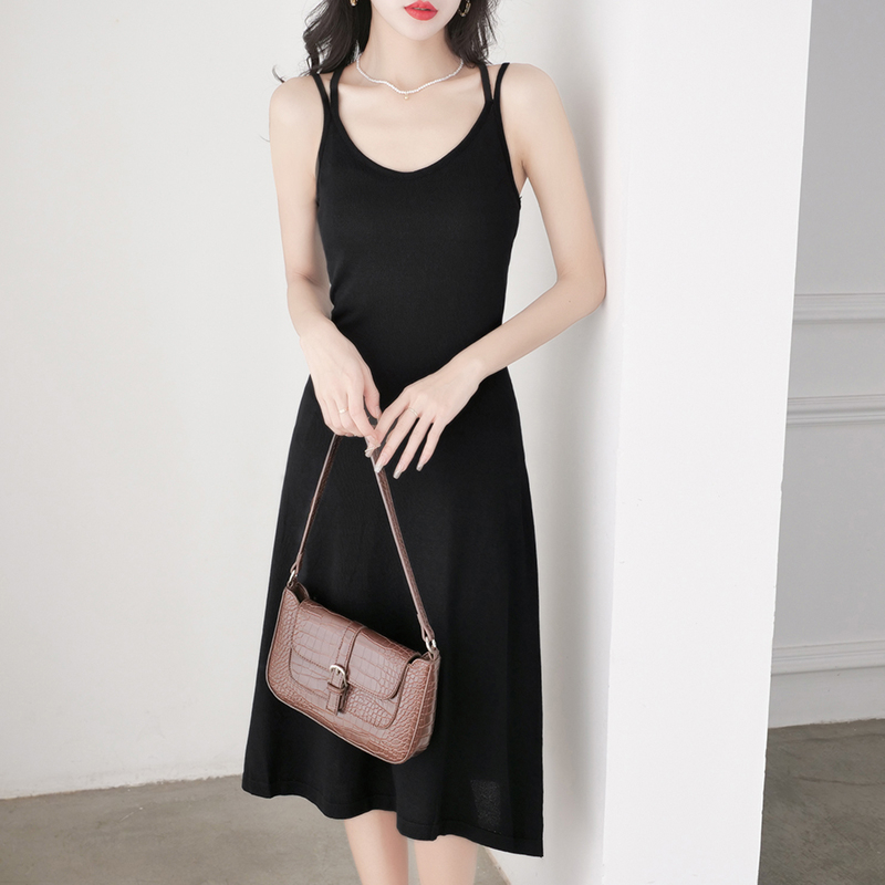 【Elegant】Linen Rich V-Neck Midi Waisted Dress 2107