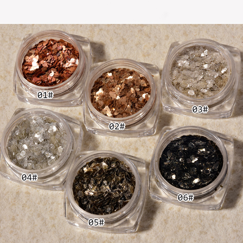 1 Box Serpihan Kerang Abalone DIY kuku dekorasi 3d Aksen Glitter Sequins Untuk Dekorasi Nail Art