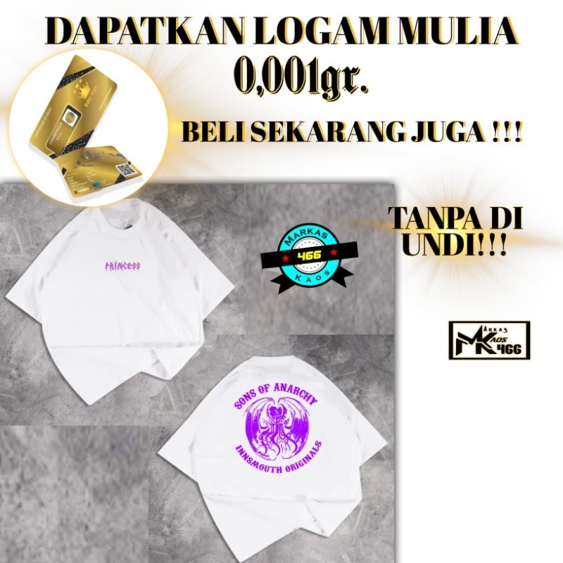 GRATIS ONGKIR | COD | Kaos Distro Princess | Katun 20s | T-shirt Princess | Bisa Custom Design Sendi