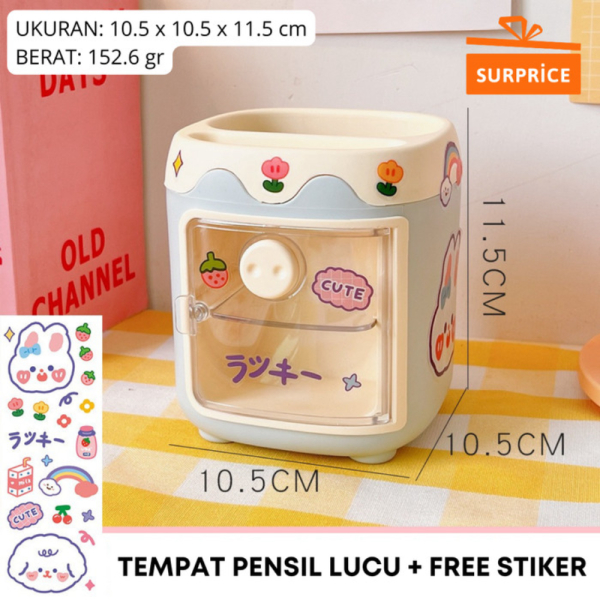 

Dijual Surprice Tempat Pensil FREE STIKER / Wadah Penyimpanan Serbaguna - Piggy Biru Dengan Bubble Limited