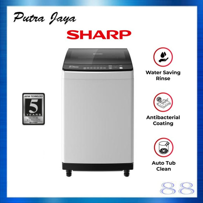 Sharp Mesin Cuci Top Loading 1 Tabung ES-M9000T-GG / ESM 9000 9KG