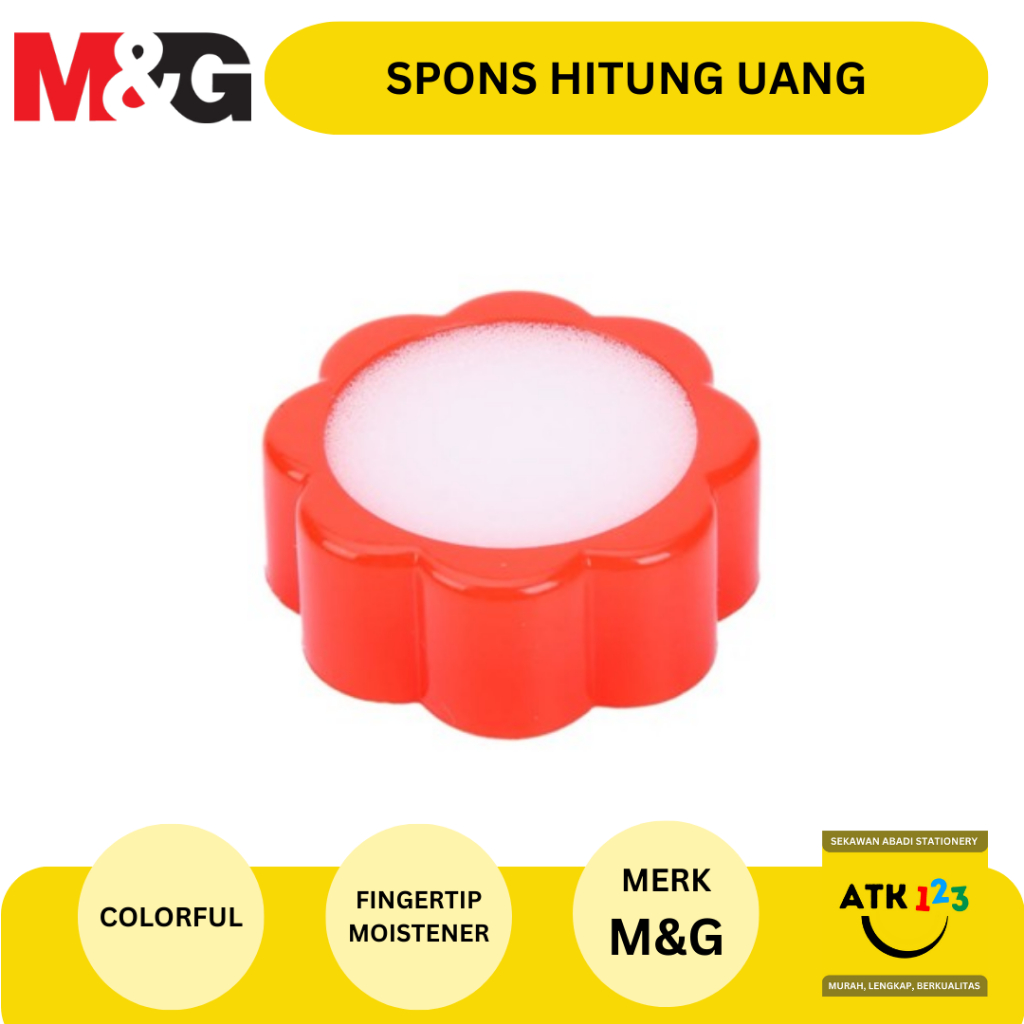 Fingertip Moistener Sponge Alat Pelembab Jari Kantor M&amp;G Colorful