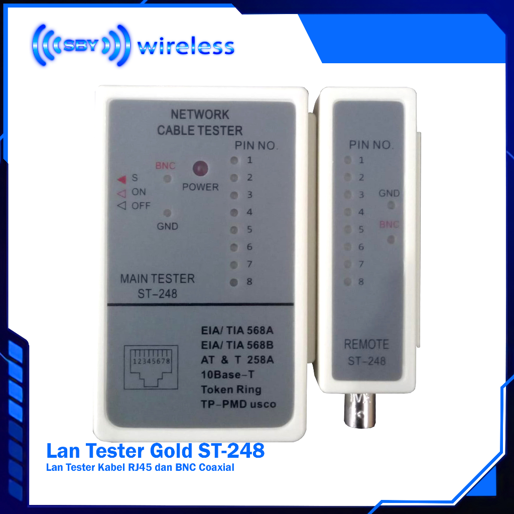 Lan Tester Gold ST-248 Kabel RJ45 dan BNC Coaxial