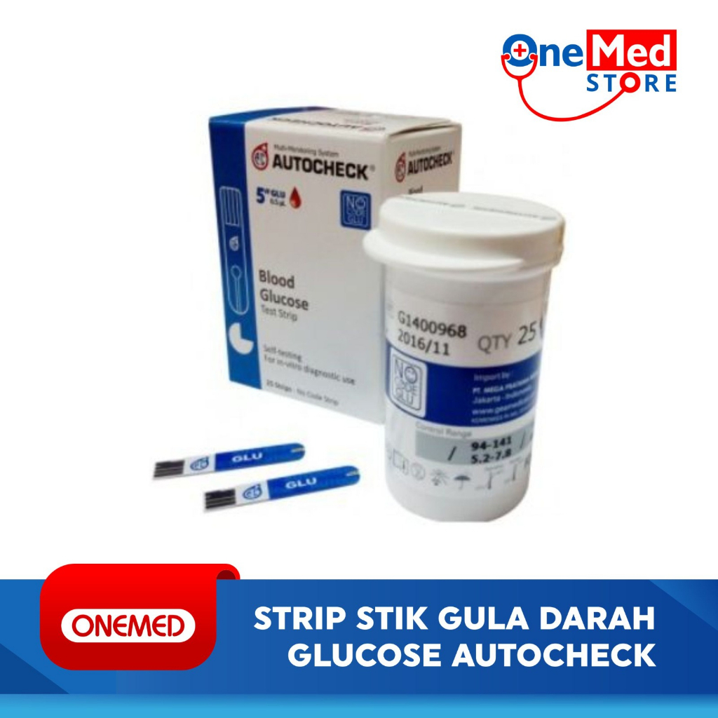 Strip Gula Darah Glucose Autocheck tube isi 25pcs