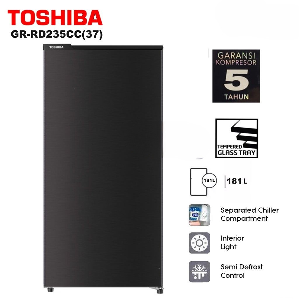 Kulkas Toshiba 1 Pintu 180 liter GR-RD235CC-DMF(37)