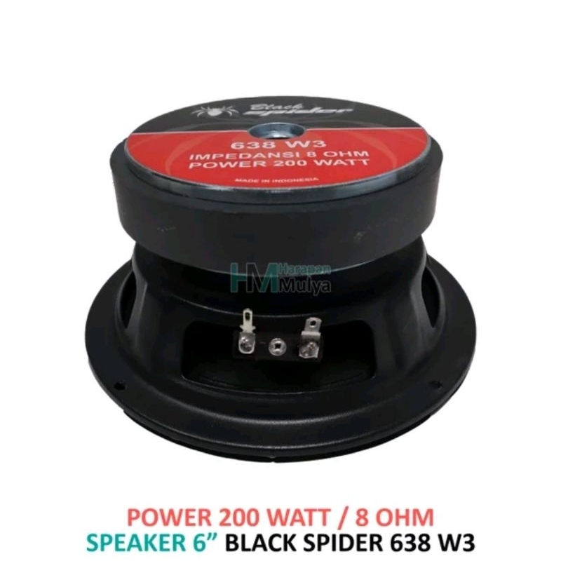 Black Spider 638 W3 Speaker 6&quot; / BlackSpider 638W3 Spiker 6 inch