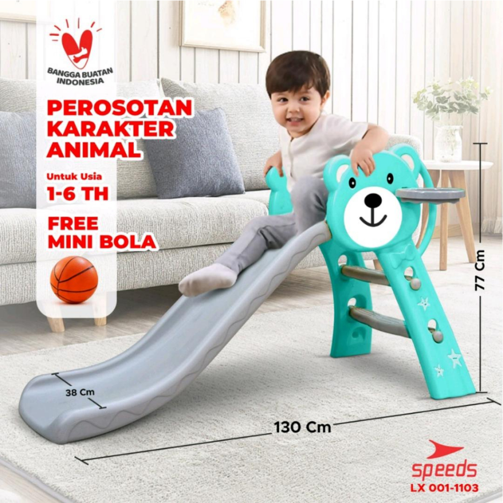 &quot;GRATIS ONGKIR&quot; Perosotan Anak Karakter Lucu (Panda, Kuda, Jerapah, Robot, Rusa, Bebek, Dolphin Dan Dino bisa diLipat + Ring dan Bola