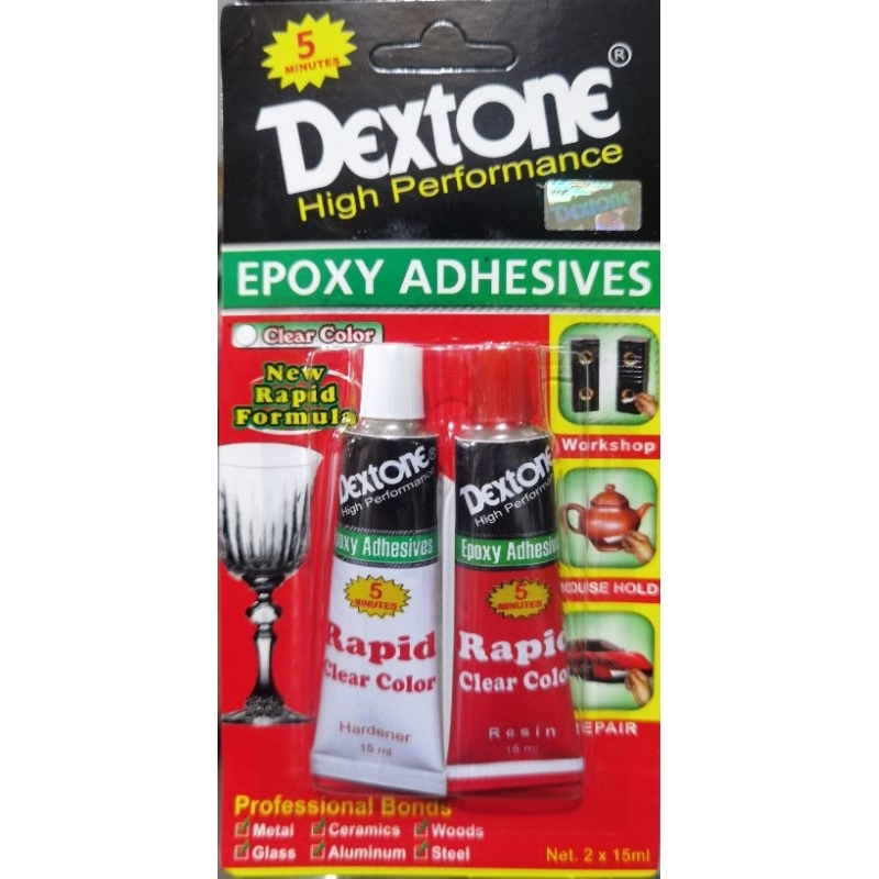 Lem Dextone epoxy rapid plastik dan besi 15ml