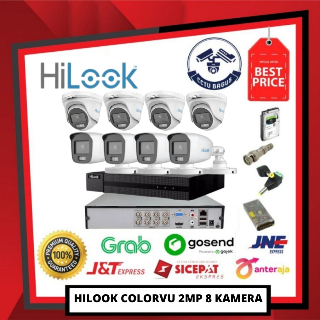 KePAKET CCTV HILOOK COLORVU 8 KAMERA 2MP