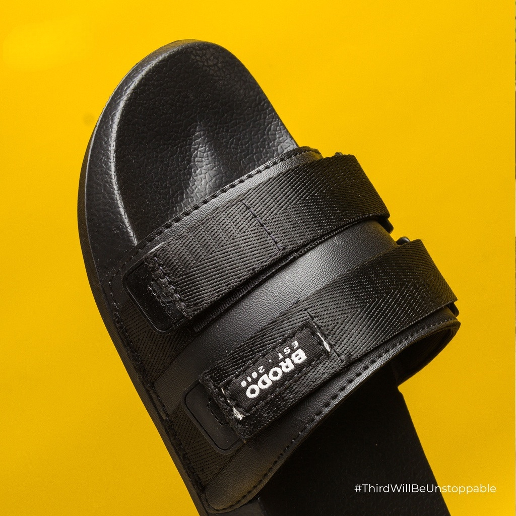 Sandal Broslides Dual Strap Full Black - Original Brodo Footwear