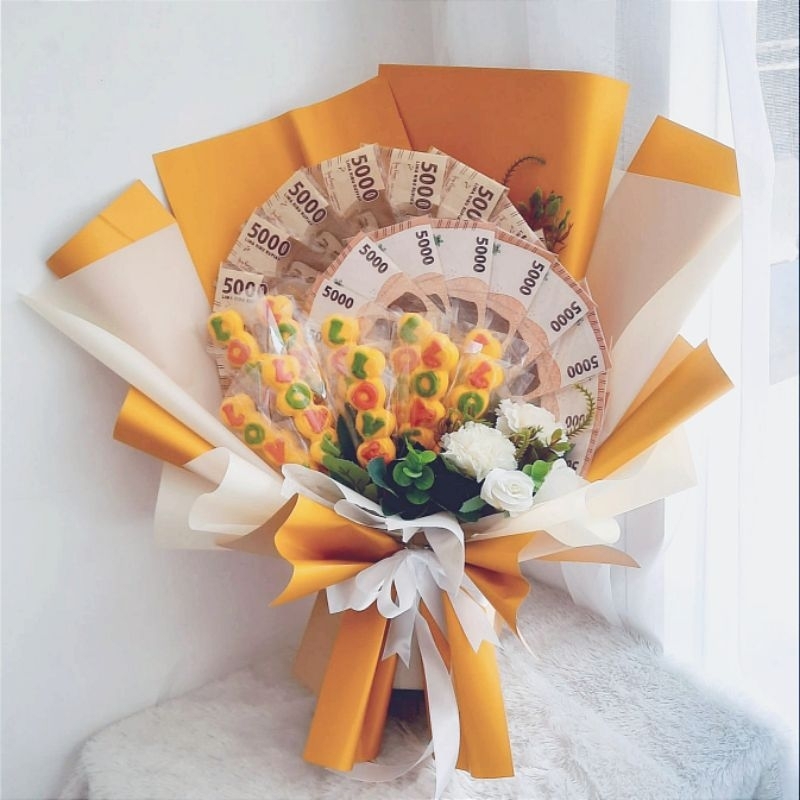 BUKET uang custom/ hadiah wisuda/ kado ulang tahun _ money bouquet