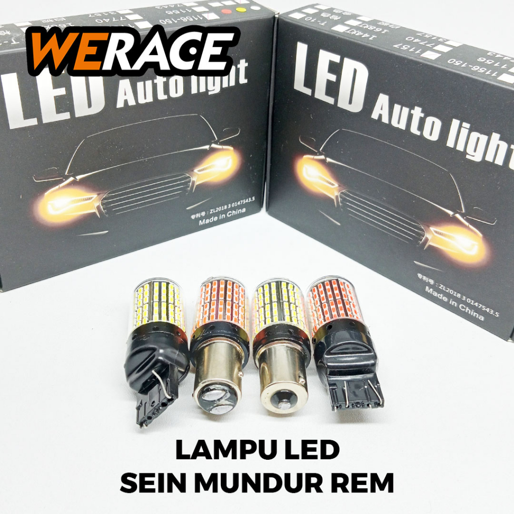 [WERACE]LAMPU LED 144SMD T20 7440 7443 1156 BA15S BAU15S BAY15D - PY21W P21W 1156 1157 - Sein Mundur Rem