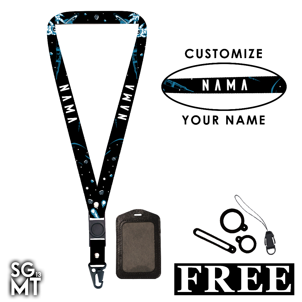 BISA SATUAN Holder Card Lanyard Custom Nama Printing Full 2 Sisi Ukuran 2cm Satuan Murah Bisa Request Nama Design 4