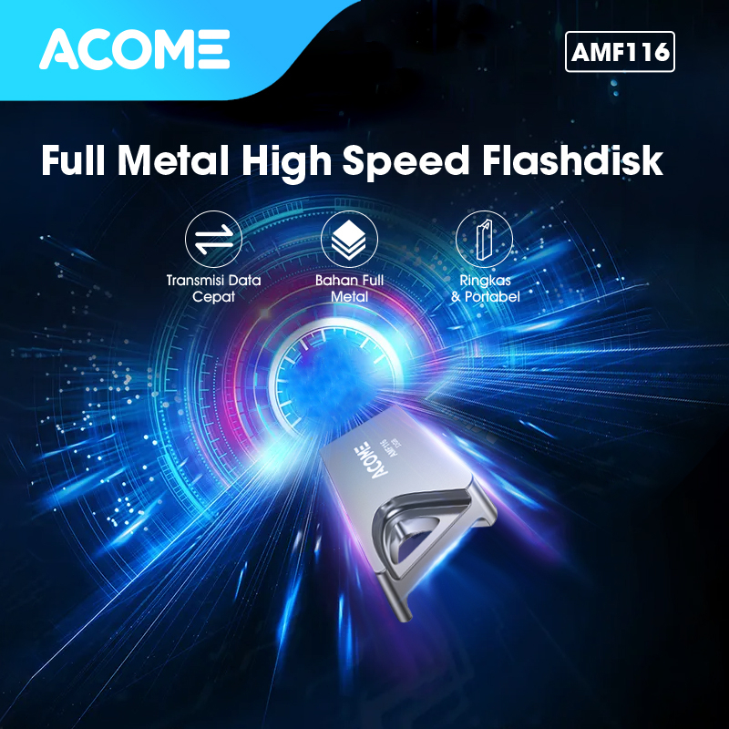 Acome Full Metal High Speed Flashdisk Memory 16GB 32GB Garansi Resmi 1 Tahun seri AMF