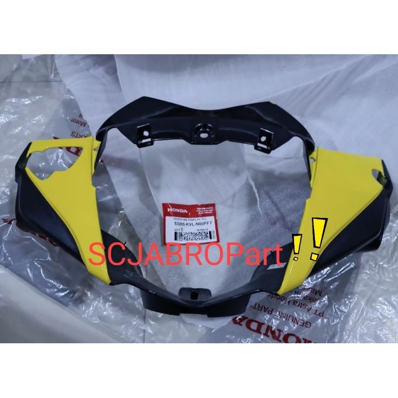 COVER HANDLE FRONT YELLOW HONDA SUPRA X 125 ..53205 KVL N00PFY..ORI AHM