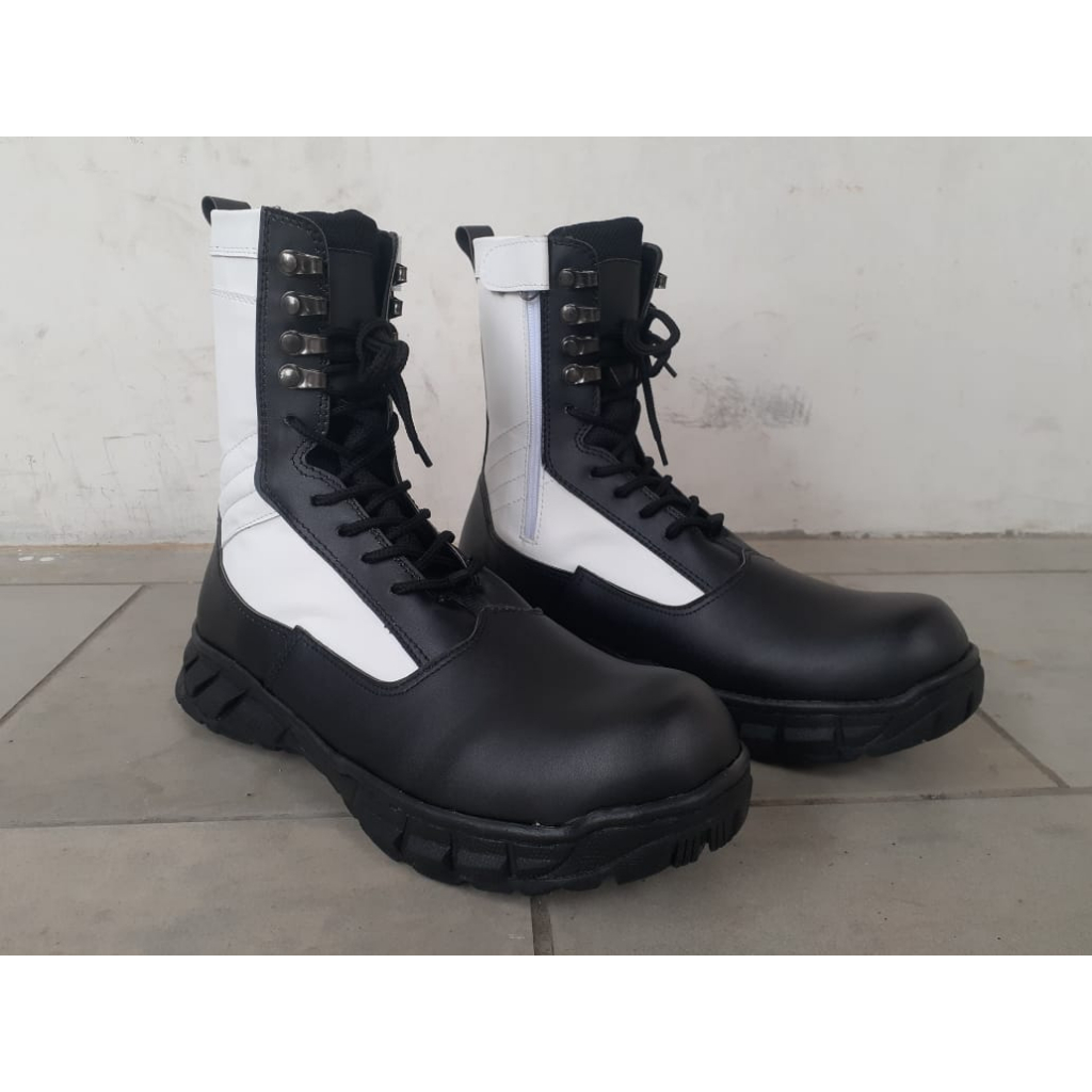 SEPATU ZIMZAM PDL WEBA PROVOST WB JATAH SINTETIS HITAM PUTIH