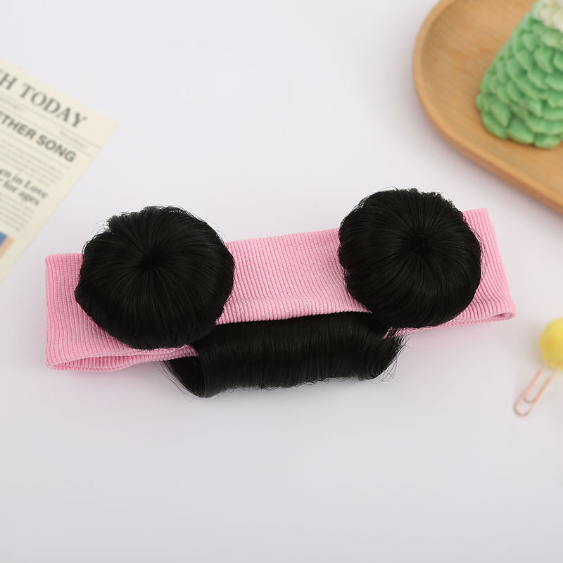 WB14 BANDANA wig rambut palsu bayi motif poni cepol konde
