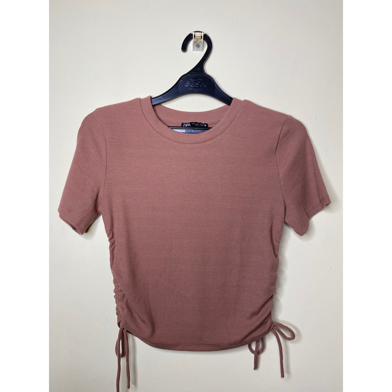 Zara Top - kaos baju zara atasan serut wanita