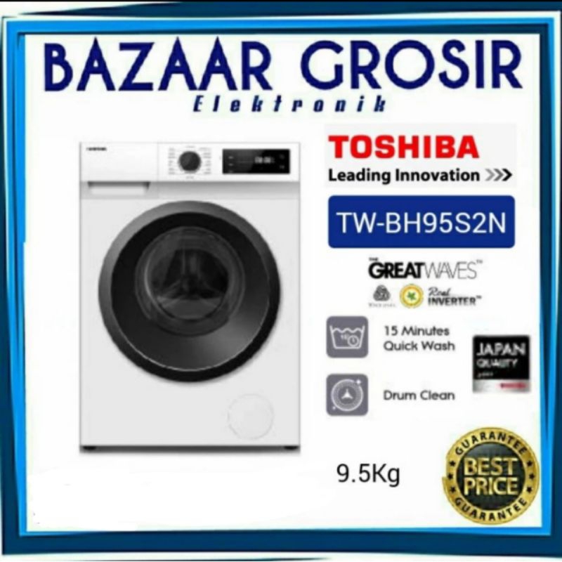 MESIN CUCI FRONT LOADING TOSHIBA TW-BH95S2N TWBH95S2N 9.5 KG