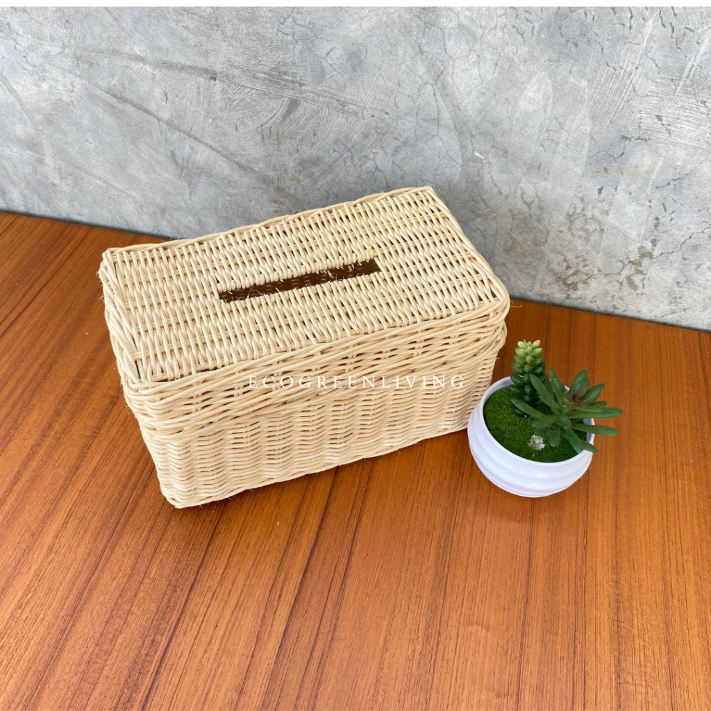 BOX TISSUE RATTAN / KOTAK TISU / TEMPAT TISU ANYAMAN ROTAN TERMURAH