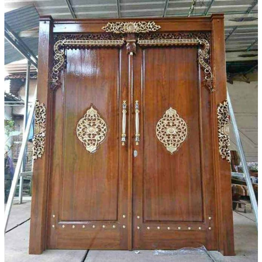 pintu gebyok minimalis kayu jati model kupu tarung