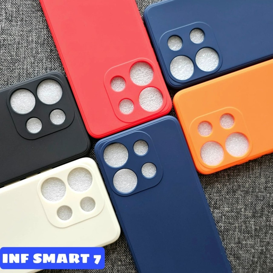 INFINIX SMART 7 Case softcase liquid warna macaron square colour silikon karet casing cover