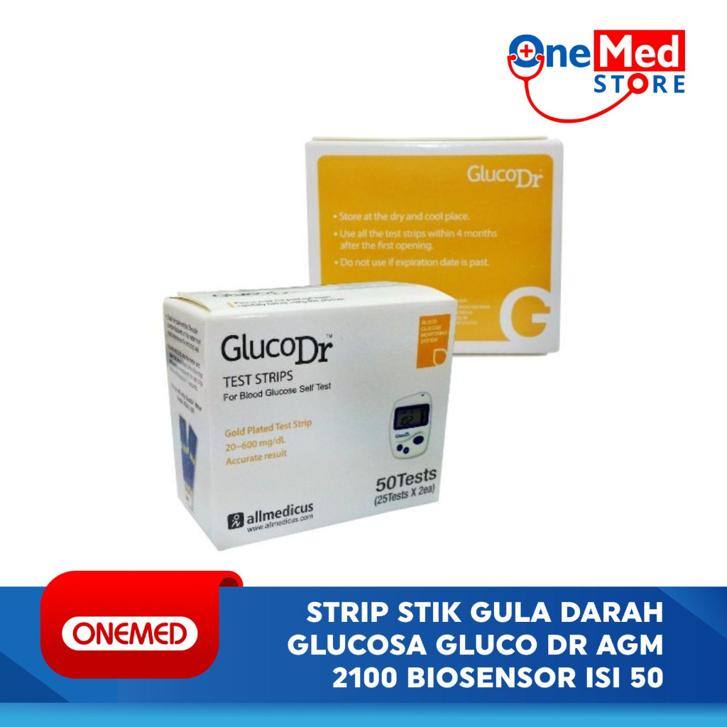 Strip Stik Gula Darah Glucosa Gluco Dr AGM 2100 BioSensor isi 50 OJ