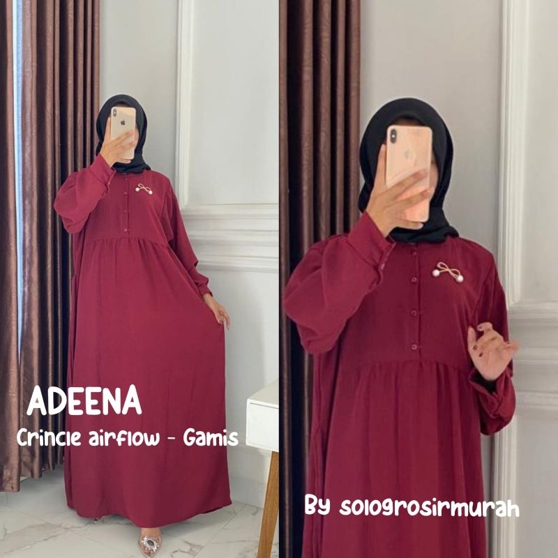 Adeena Gamis Crincle Airflow LD 110cm // Maxy Polos Crincle