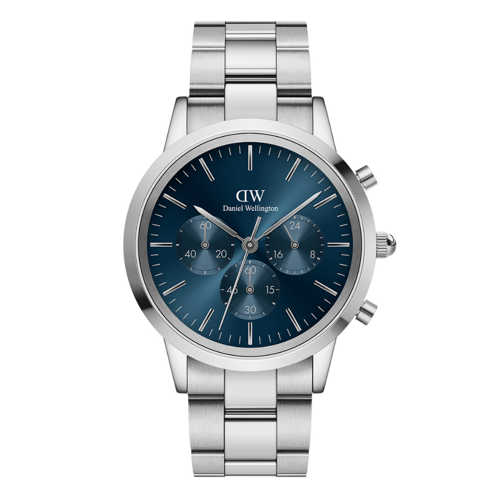 Jam Tangan Daniel Wellington Iconic Chronograph 42 Link S Arctic - DW00100644