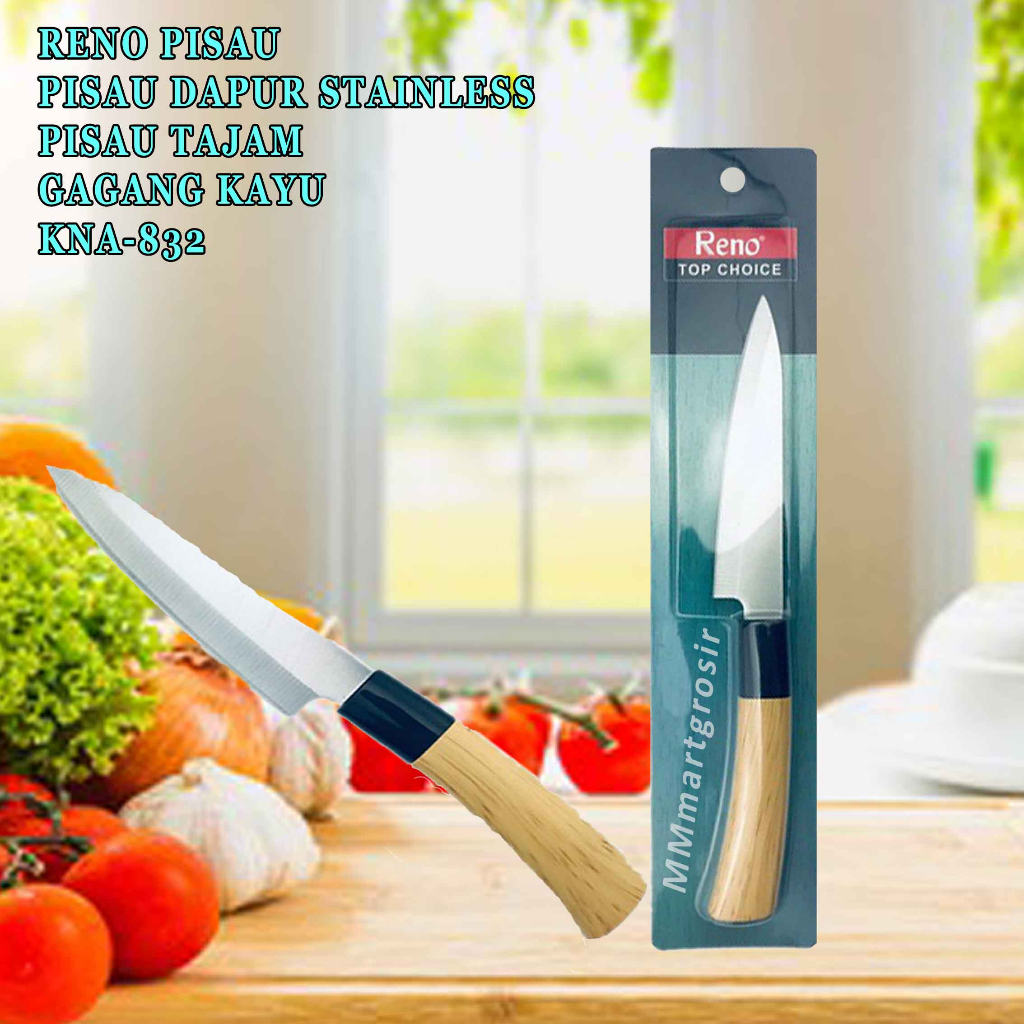 Reno / Pisau Dapur Stainless Steel / Gagang Kayu / KNA-832