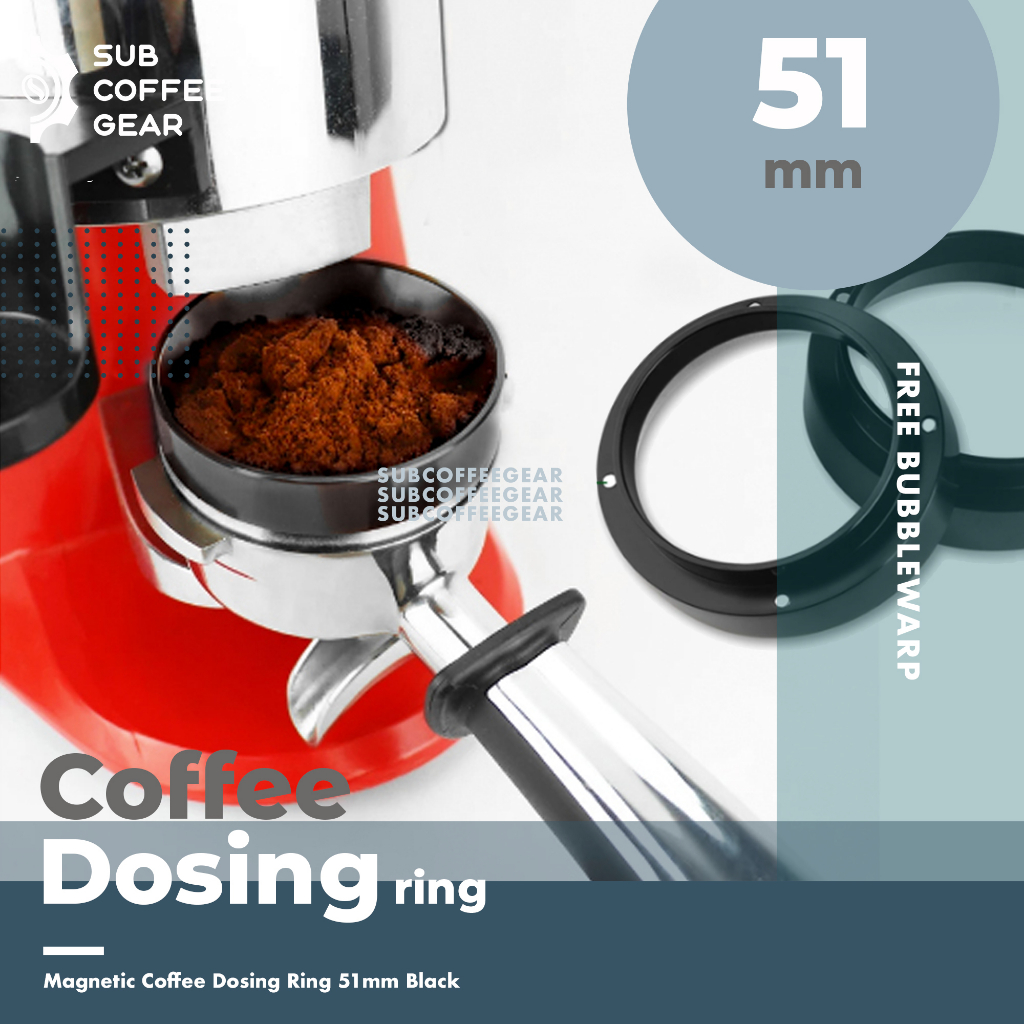 DOSING RING 51MM STAINLESS COFFEE GROUND ESPRESSO DOSER RING PORTA FILTER ESPRESSO DISTRIBUTION TOOL
