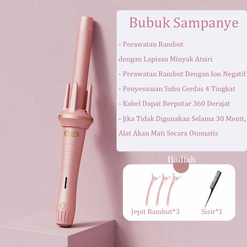 catokan keriting rambut alat keriting rambut curly hair Sepenuhnya otomatis curling iron volume besar gelombang besar pengeriting listrik berputar tidak melukai rambut artefak keriting ion negatif orang malas