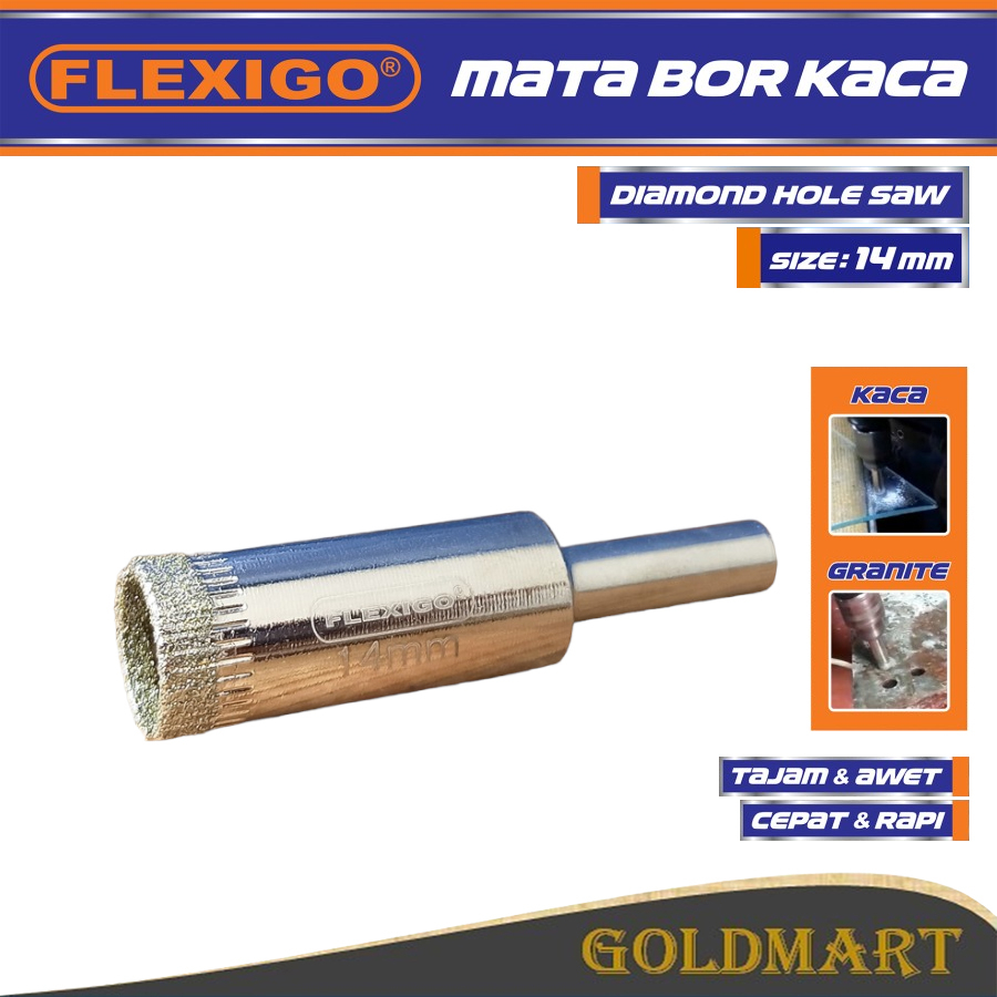 Mata Bor Kaca  Dan Granite 14 mm Original Flexigo Diamon Hole Saw